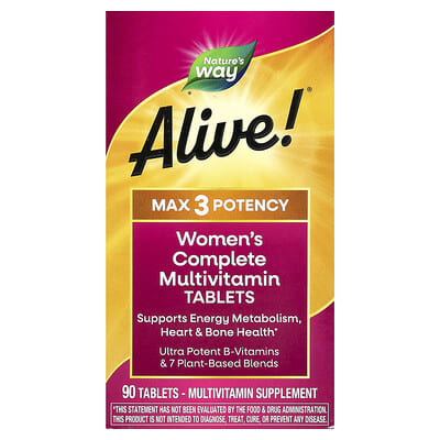 Nature's Way, Alive!® Max 3 Potency, Women's Multivitamin, 90 Tablets