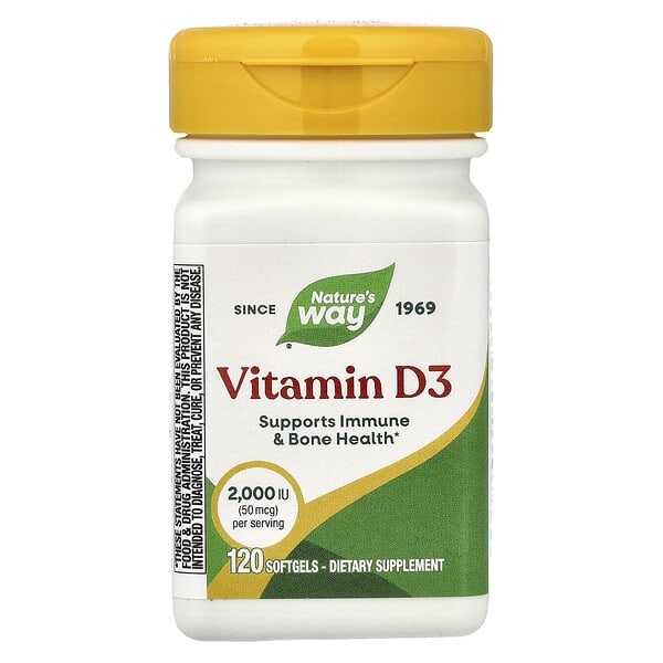 Vitamin D3, 50 mcg (2000 IU), 120 Softgels