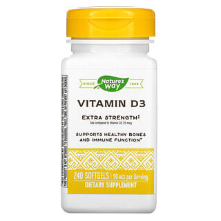 Nature's Way, Vitamina D3, 50 mcg, 240 Cápsulas Softgel
