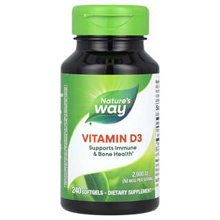 Nature's Way, Vitamine D3, 50 µg (2000 UI), 240 capsules à enveloppe molle