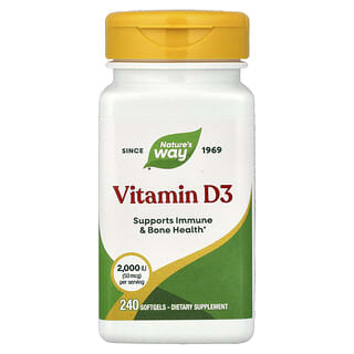 Nature's Way, Vitamine D3, 50 µg (2000 UI), 240 capsules à enveloppe molle