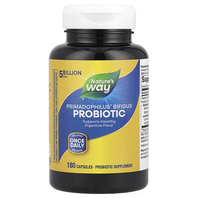Nature's Way, Primadophilus® Bifidus Probiotic, 5 Billion CFU, 180 Capsules