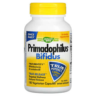Nature's Way, Primadophilus Bifidus, смесь пробиотиков, 5 млрд КОЕ, 180 вегетарианских капсул