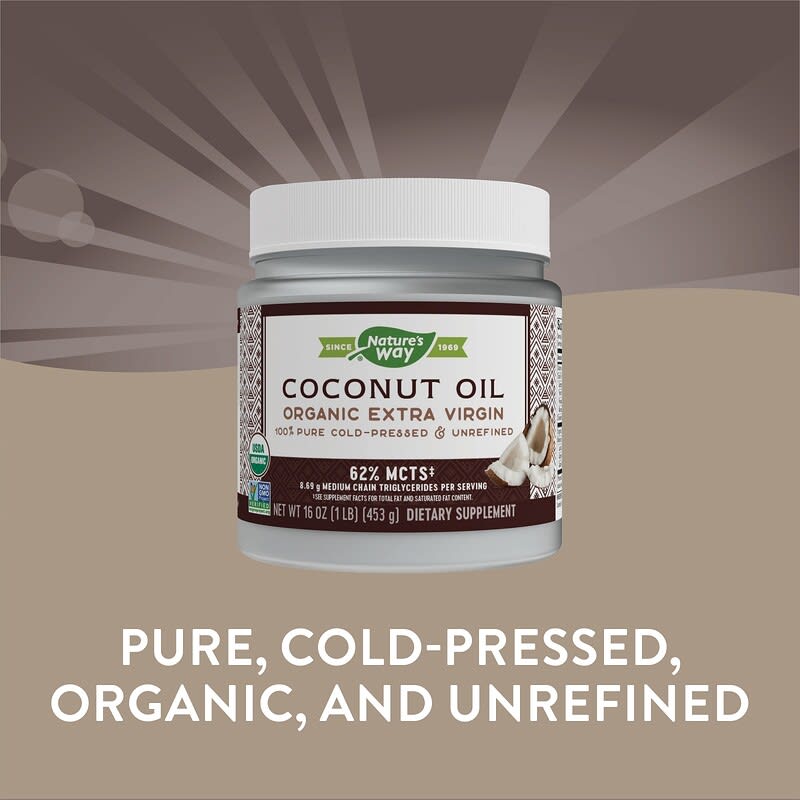 Nature's Way, Organic Coconut Oil, Extra Virgin, Bio-Kokosnussöl, extra nativ, 453 g (16 oz.)