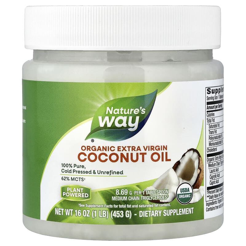 NATURE 100% Natural Coconut Oil 5袋セット Óleo de Coco Extravirgem Orgânico, 453 g (16 oz)