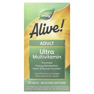Nature's Way, Alive! суперэффективные, полноценные мультивитамины для взрослых, 60 таблеток