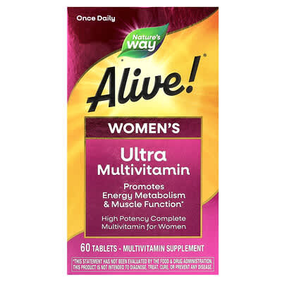 Nature's Way, Alive! Once Daily Women's Ultra Potency Multi-Vitamin, 60 Tablets
