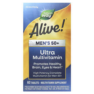 Nature's Way, Alive! Multivitamínico Completo de Ultra Potência para Homens com Mais de 50 Anos, 60 Comprimidos