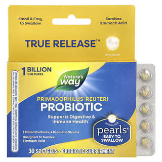 Nature's Way, Пробиотик Primadophilus Reuteri, 1 миллиард, 30 мягких таблеток
