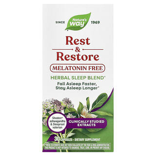 Nature's Way, Rest & Restore, Melatonin Free, 30 Capsules