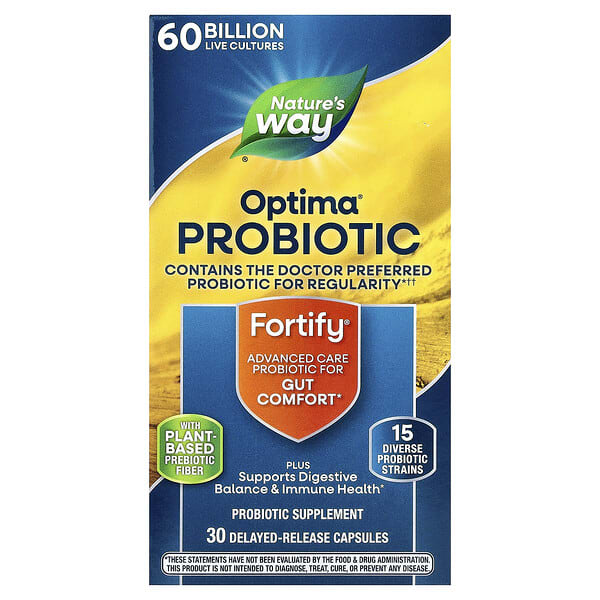 Nature's Way, Fortify®, Optima® 프로바이오틱, 600억CFU, 지연 방출 캡슐 30정