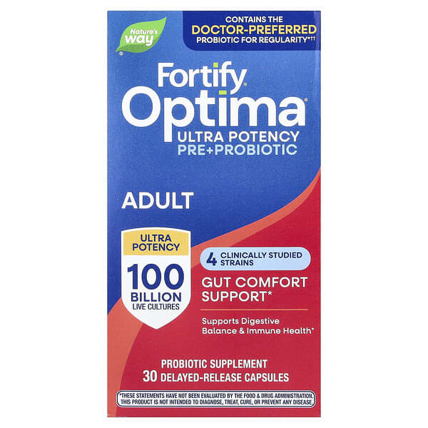 Nature's Way, Fortify®, Optima® Pre + Probiotic, Adult, 30 Delayed-Release Capsules — product photo 1