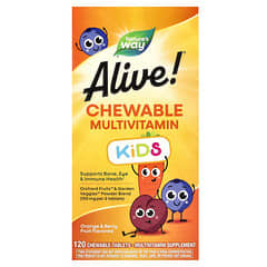 Nature's Way, Alive! Kids, Chewable Multivitamin, Orange & Berry Fruit, 120 Chewable Tablets