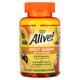 Nature's Way, Alive! Adult Gummy Multivitamin, Delicious Fruit, 50 Gummies
