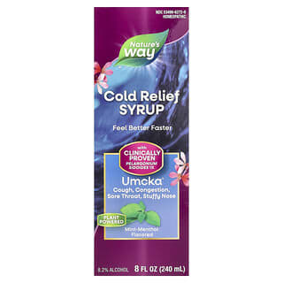 Nature's Way, Umcka，ColdCare，舒缓糖浆，薄荷薄荷醇，8 盎司（240 毫升）