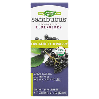 Nature's Way, Sambucus, Saúco estandarizado, Jarabe orgánico, 120 ml (4 oz. Líq.)