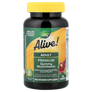 Nature's Way, Alive! жевательный мультивитамин для взрослых, фруктовый вкус, 90 жевательных мармеладок