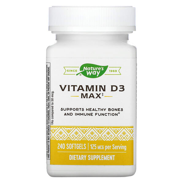 Nature's Way, Vitamin D3, 125 mcg, 240 Softgels