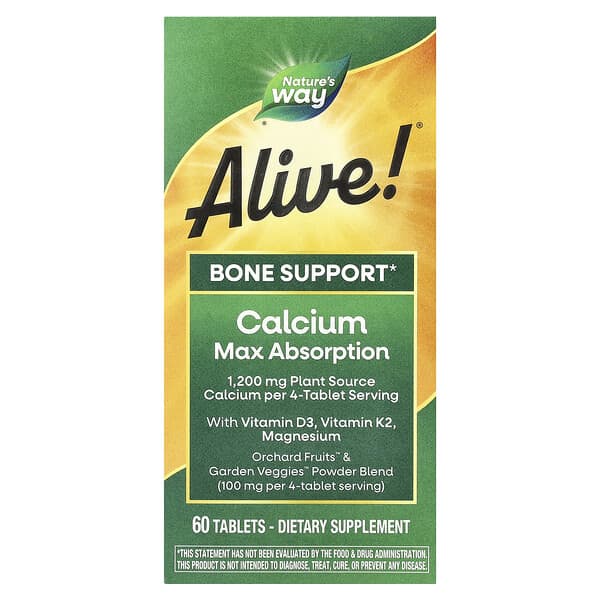 Alive! Calcium, Max Absorption, 60 Tablets