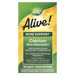 Nature's Way, Alive! Calcium Max, Absorption, 120 comprimés