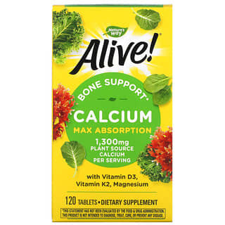 Nature's Way, Alive ! Calcium, Formule pour les os, 120 Comprimés