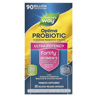 Nature's Way, Fortify Optima, Women's Probiotic + Prebiotics, Advanced Care, 90 Billion, 30 Delayed-Release Capsules