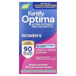 Nature's Way, Fortify Optima, probiotici e prebiotici per la donna, cura avanzata, 90 miliardi, 30 capsule a rilascio ritardato