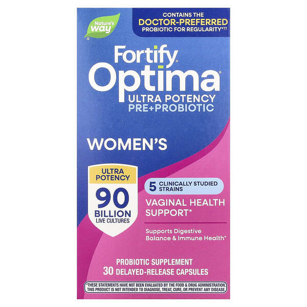 Nature's Way, Fortify®, Optima® Pre + Probiotic, Women's, 30 Delayed-Release Capsules