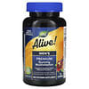 Alive!, Suplemento multivitamínico prémium en forma de gomitas para hombres, Naranja, uva y cereza, 75 gomitas