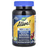 Alive! Gommes premium pour hommes de 50 ans et plus, Multivitamines complètes, Orange, raisin et cerise, 75 gommes