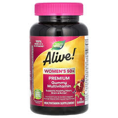 ناتشرز واي‏, Alive!‎ أقراص متعدد فيتامينات ممتاز للمضغ للنساء فوق 50 عامًا، بنكهة الكرز والعنب، 75 قرصًا للمضغ