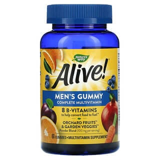 Nature's Way, Alive!, Gomitas multivitamínicas completas para hombres, Frutas, 60 gomitas