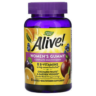 Nature's Way, Alive! комплекс мультивітамінів для жінок, зі смаком ягід, 60 жувальних таблеток