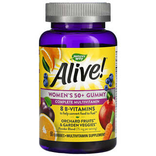 Nature's Way, Alive! Women's 50+ Gummy Complete Multivitamin, Mixed Berry, 60 Gummies