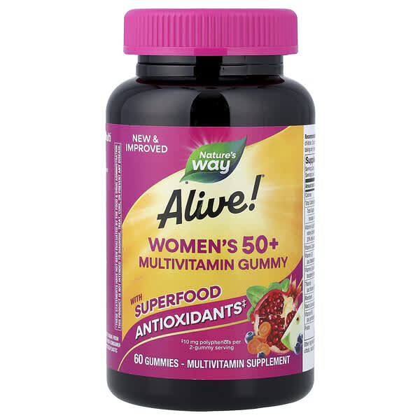 Nature's Way Alive!® Women's 50+ Multivitamin Gummy, Mixed Berry, 60 Gummies