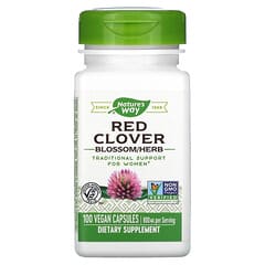 Nature's Way, Flor y hierba de trébol rojo, 400 mg, 100 cápsulas veganas