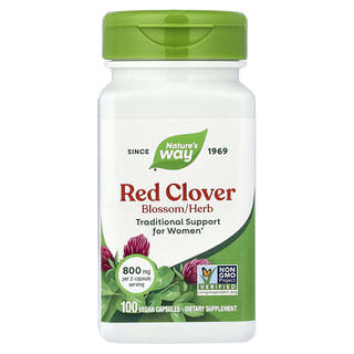Nature's Way, Red Clover Blossom/Herb, Rotkleeblüte/-kraut, 100 pflanzliche Kapseln (400 mg pro Kapsel)
