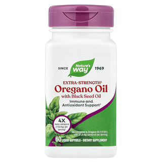 Nature's Way, Oregano Oil With Black Seed Oil, 60 Liquid Softgels