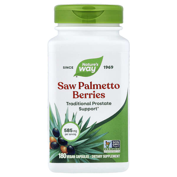 Saw Palmetto Berries, 585 mg, 180 Vegan Capsules