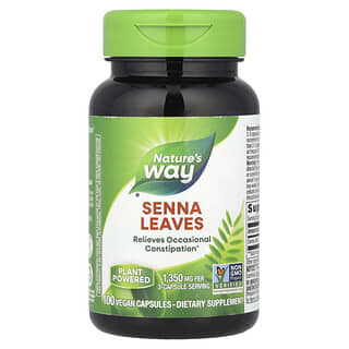 Nature's Way, Feuilles de séné, 1350 mg, 100 capsules vegan (450 mg pièce)