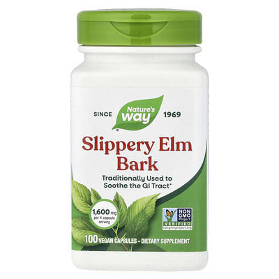 Nature's Way, Slippery Elm Bark, 100 Vegan Capsules (400 mg per capsule)