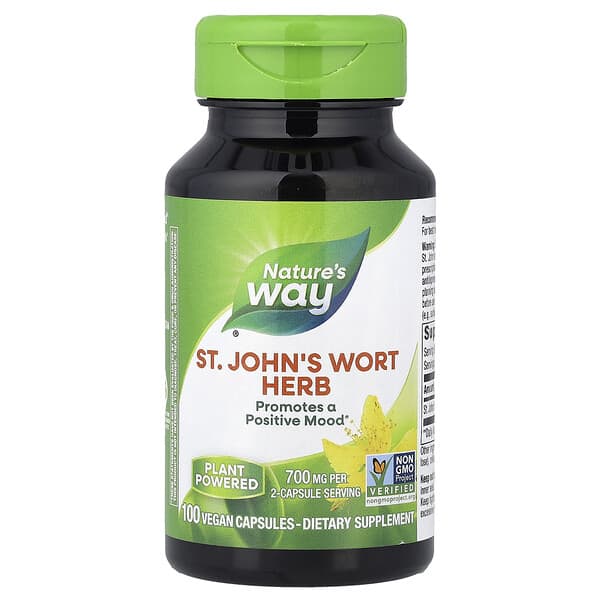 Nature's Way, St. John's Wort Herb, 100 Vegan Capsules (350 mg per Capsule)