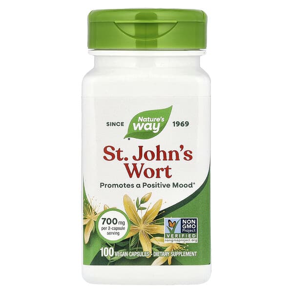 Nature's Way, St. John's Wort Herb, 100 Vegan Capsules (350 mg per Capsule)