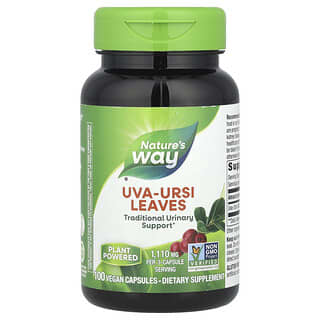 Nature's Way, Uva ursi, Hojas, 1440 mg, 100 cápsulas veganas (480 mg por cápsula)