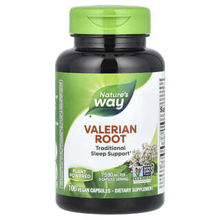 Nature's Way, корінь валеріани, 1590 мг, 100 веганських капсул (530 мг в 1 капсулі)