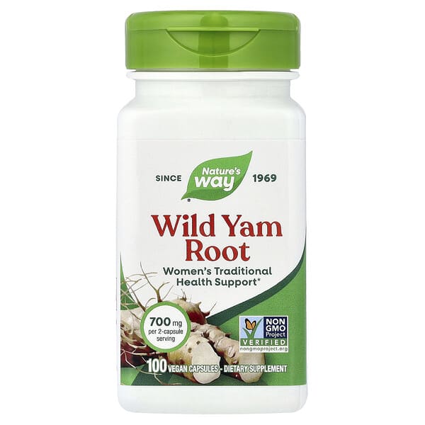 Nature's Way, Wild Yam Root, 100 Vegan Capsules (350 mg per Capsule)