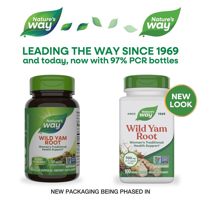 Wild Yam Root, 100 Vegan Capsules (350 mg per Capsule)