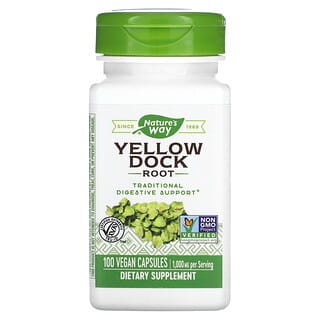 Nature's Way, Raíz de muelle amarilla, 500 mg, 100 cápsulas veganas