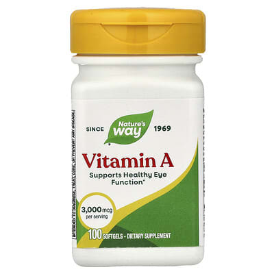 Nature's Way, Vitamin A, 10,000 IU, 100 Softgels