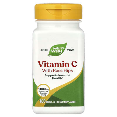 Nature's Way, Vitamin C with Rose Hips, 100 Capsules